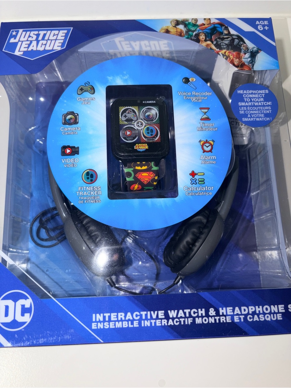 Justice League Interactive Smart Watch & Headphone Set DC Comics NEW